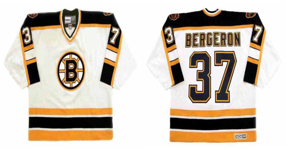 2019 Men Boston Bruins #37 Bergeron White CCM NHL jerseys